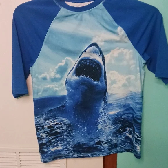 wonder nation White and Light Blue Tee with Logo Print - Picture 4 of 5